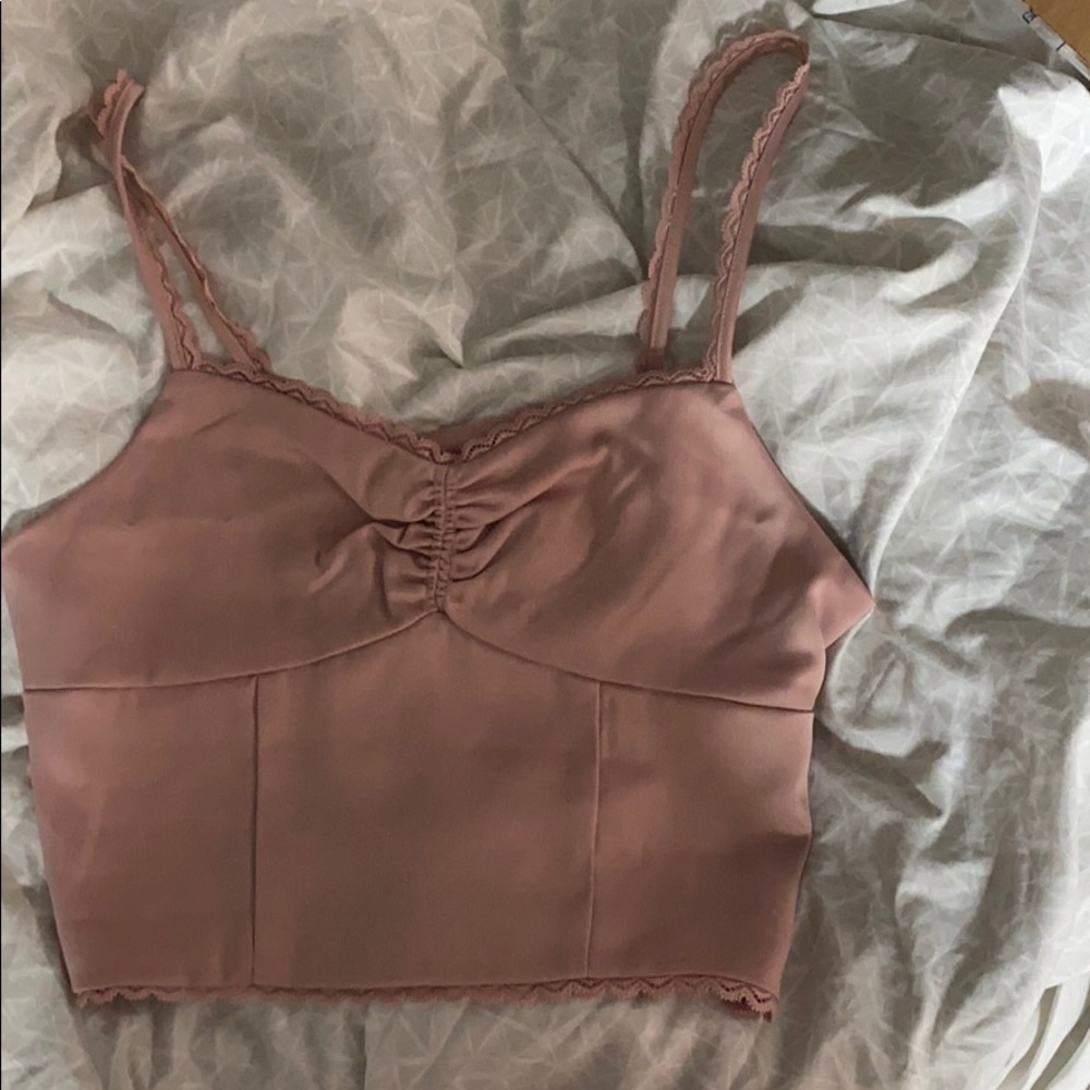 Blush cropped tank top